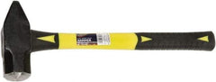 Ability One - 4 Lb Head Forged Steel Cross Pein Hammer - Fiberglass Handle with Grip, 1-3/4" Face Diam, 16" OAL - Strong Tooling