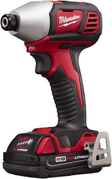 Milwaukee Tool - 18 Volt, 1/4" Drive, 125 Ft/Lb Torque, Cordless Impact Driver - Pistol Grip Handle, 2750 RPM, 2 Lithium-Ion Batteries Included - Strong Tooling