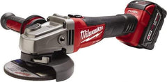 Milwaukee Tool - 4-1/2 & 5" Wheel Diam, 8,500 RPM, Cordless Angle & Disc Grinder - 5/8-11 Spindle, 18 Volts - Strong Tooling