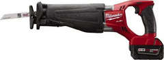 Milwaukee Tool - 18V, 0 to 3,000 SPM, Cordless Reciprocating Saw - 1-1/8" Stroke Length, 18-1/2" Saw Length, 2 Lithium-Ion Batteries Included - Strong Tooling