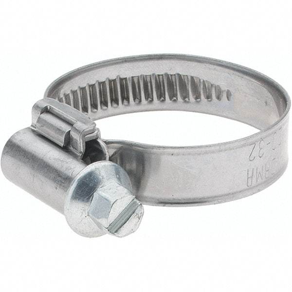 Value Collection - 20 to 32mm Diam, Stainless Steel Worm Drive Clamp - 9mm Wide - Strong Tooling