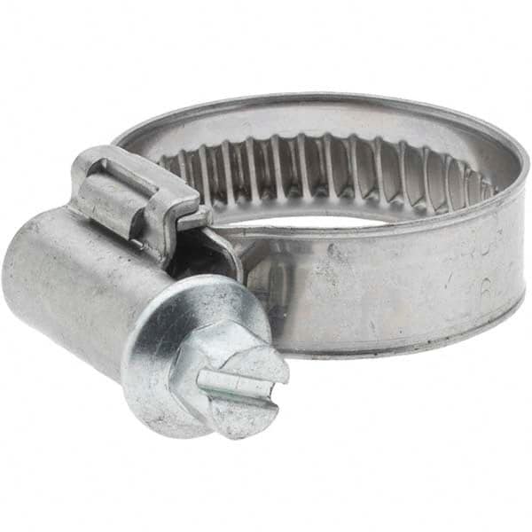 Value Collection - 16 to 25mm Diam, Stainless Steel Worm Drive Clamp - 9mm Wide - Strong Tooling