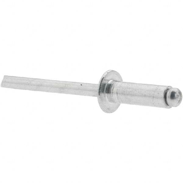 Made in USA - Dome Head Aluminum Open End Blind Rivet - Aluminum Mandrel, 1/4" to 3/8" Grip, 3/8" Head Diam, 9/16" Length Under Head, - Strong Tooling