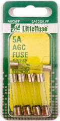 Value Collection - 5 Amp, Fast-Acting Miniature Glass/Ceramic Fuse - 1-1/4" OAL, 1/4" Diam - Strong Tooling