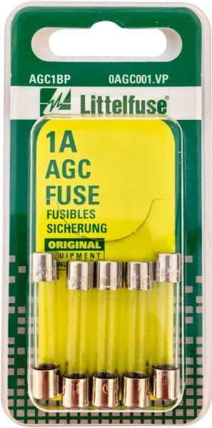 Value Collection - 1 Amp, Fast-Acting Miniature Glass/Ceramic Fuse - 1-1/4" OAL, 1/4" Diam - Strong Tooling