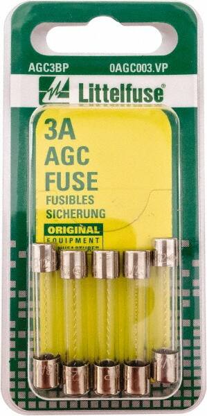 Value Collection - 32V AC/DC, 3 Amp, Fast-Acting Miniature Glass/Ceramic Fuse - 1-1/4" OAL, 1/4" Diam - Strong Tooling