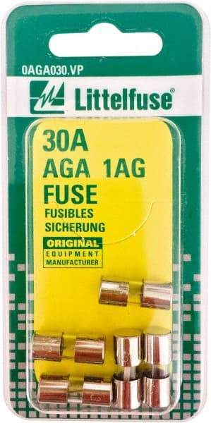 Value Collection - 32V AC/DC, 30 Amp, Fast-Acting Miniature Glass/Ceramic Fuse - 5/8" OAL, 1/4" Diam - Strong Tooling