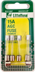 Value Collection - 32V AC/DC, 15 Amp, Fast-Acting Miniature Glass/Ceramic Fuse - 1-1/4" OAL, 1/4" Diam - Strong Tooling