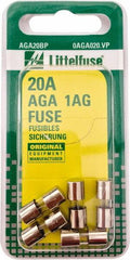 Value Collection - 32V AC/DC, 20 Amp, Fast-Acting Miniature Glass/Ceramic Fuse - 5/8" OAL, 1/4" Diam - Strong Tooling