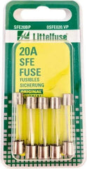 Value Collection - 32V AC/DC, 20 Amp, Fast-Acting Miniature Glass/Ceramic Fuse - 1-1/4" OAL, 1/4" Diam - Strong Tooling