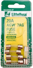 Value Collection - 32V AC/DC, 20 Amp, Fast-Acting Miniature Glass/Ceramic Fuse - 7/8" OAL, 1/4" Diam - Strong Tooling