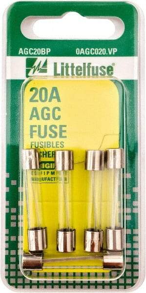 Value Collection - 32V AC/DC, 20 Amp, Fast-Acting Miniature Glass/Ceramic Fuse - 1-1/4" OAL, 1/4" Diam - Strong Tooling