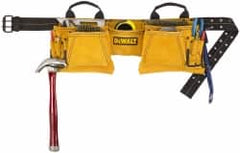 DeWALT - 29 to 46" Waist Apron - 12 Pocket, Yellow, Leather - Strong Tooling