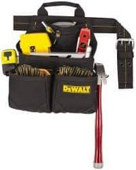 DeWALT - 29 to 46" Waist Nail & Tool Pouch - 6 Pocket, Black, Polyester - Strong Tooling