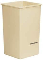 PRO-SOURCE - 14 Qt Beige Rectangle Trash Can - Polyethylene, 12-1/4" High x 8-1/4" Long x 11-1/4" Wide - Strong Tooling