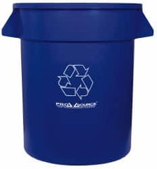 PRO-SOURCE - 20 Gal Blue Round Recycling Container - Polyethylene, 23" High - Strong Tooling