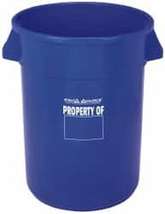 PRO-SOURCE - 20 Gal Blue Round Trash Can - Polyethylene, 22-1/2" High - Strong Tooling