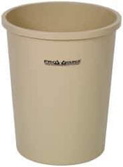 PRO-SOURCE - 44 Qt Beige Round Trash Can - Polyethylene, 18-7/8" High - Strong Tooling