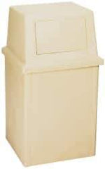 PRO-SOURCE - 35 Gal Beige Rectangle Trash Can - Polyethylene, 39-1/2" High - Strong Tooling