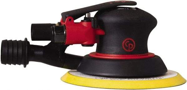 Chicago Pneumatic - 12,000 OPM, 16 CFM Air Consumption, 90 psi Air Pressure, Palm Air Orbital Sander - Round Pad, Hook & Loop Backing, 1/4" Inlet - Strong Tooling