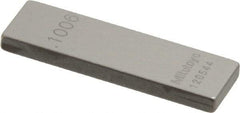 Mitutoyo - 0.1006" Rectangular Steel Gage Block - Accuracy Grade 0, Includes Certificate of Inspection - Strong Tooling