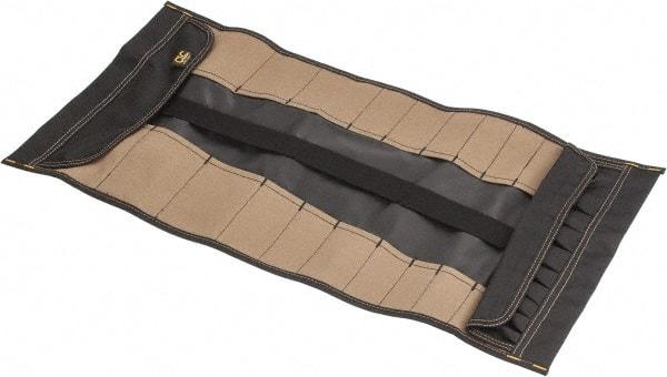 CLC - 32 Pocket Black & Brown Polyester Tool Roll - 28" Wide x 1" Deep x 14" High - Strong Tooling