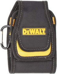 DeWALT - 3 Pocket Cell Phone Holster - Ballistic Polyester, Black & Yellow, 3.2" Wide x 5" High - Strong Tooling