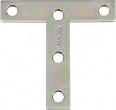 National Mfg. - 3" Long x 3" Wide Steel Tee Plates - Zinc Plated Finish - Strong Tooling