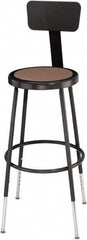 NPS - 14 Inch Wide x 14 Inch Deep x 25 to 32-1/2 Inch High, Steel Base, Adjustable Height Stool - Hardboard Seat, Black - Strong Tooling