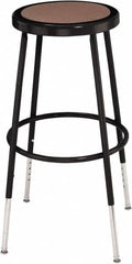 NPS - 14 Inch Wide x 14 Inch Deep x 25 to 33 Inch High, Steel Base, Adjustable Height Stool - Hardboard Seat, Black - Strong Tooling