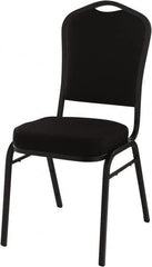 NPS - Fabric Black Stacking Chair - Black Frame, 17" Wide x 23" Deep x 36" High - Strong Tooling