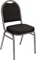 NPS - Fabric Black Stacking Chair - Silver Frame, 18" Wide x 20" Deep x 34" High - Strong Tooling