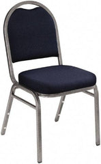 NPS - Fabric Blue Stacking Chair - Silver Frame, 18" Wide x 20" Deep x 34" High - Strong Tooling