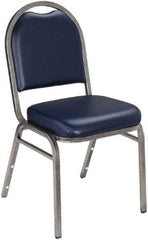 NPS - Vinyl Blue Stacking Chair - Silver Frame, 18" Wide x 20" Deep x 34" High - Strong Tooling