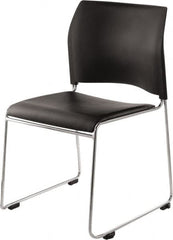 NPS - Vinyl Black Stacking Chair - Chrome Frame, 20" Wide x 19-1/4" Deep x 30" High - Strong Tooling