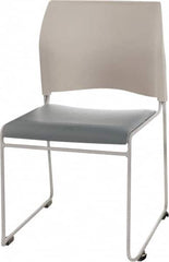 NPS - Vinyl Blue Stacking Chair - Silver Frame, 20" Wide x 19-1/4" Deep x 30" High - Strong Tooling