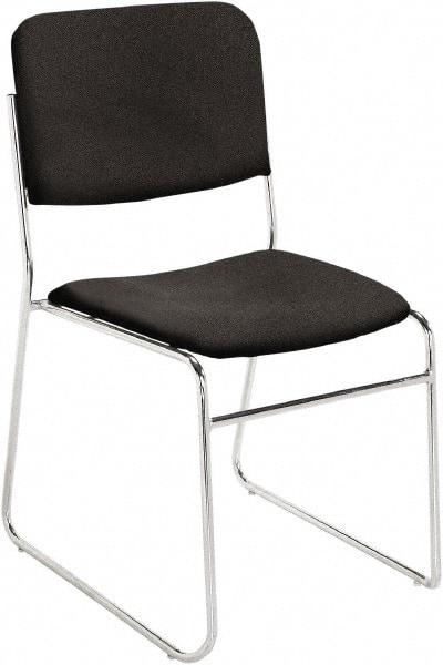 NPS - Fabric Black Stacking Chair - Chrome Frame, 19" Wide x 21" Deep x 33" High - Strong Tooling