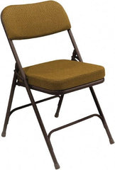 NPS - 18" Wide x 20-3/4" Deep x 32" High, Steel & Fabric Folding Chair with Fabric Padded Seat - Gold - Strong Tooling