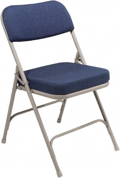 NPS - 18" Wide x 20-3/4" Deep x 32" High, Steel & Fabric Folding Chair with Fabric Padded Seat - Blue - Strong Tooling