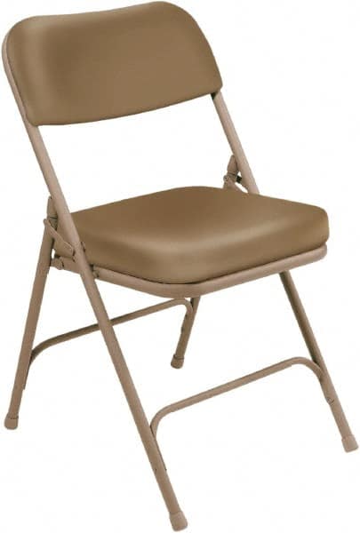 NPS - 18" Wide x 20-3/4" Deep x 32" High, Steel & Vinyl Folding Chair with Vinyl Padded Seat - Beige - Strong Tooling