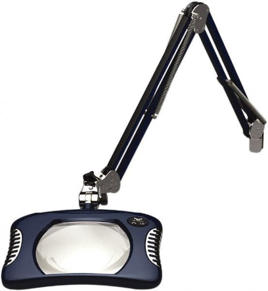 O.C. White - 43 Inch, Spring Suspension, Clamp on, LED, Spectre Blue, Magnifying Task Light - 8 Watt, 7.5 and 15 Volt, 2x Magnification, 5-1/4 Inch Wide, 7 Inch Long - Strong Tooling