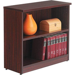 ALERA - 2 Shelf, 29-1/2" High x 31-3/4" Wide Bookcase - 14" Deep, Woodgrain Laminate, Mahogany - Strong Tooling