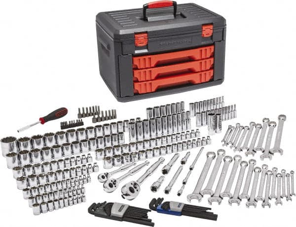 GearWrench - 239 Piece 1/4, 3/8 & 1/2" Drive Mechanic's Tool Set - Comes in Blow Molded Case with 3 Drawers - Strong Tooling