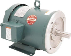 Leeson - 3 Max hp, 1,800 Max RPM, Premium Efficient Electric AC DC Motor - 230/460 V Input, Three Phase, 182TC Frame, C-Face with Base Mount, TEFC Enclosure - Strong Tooling