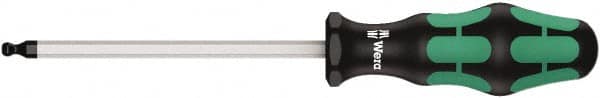 Wera - 7/32" Hex Ball End Driver - 4" Bade Length, Ergonomic Cushion Grip Handle, 205mm OAL - Strong Tooling