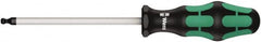 Wera - 7/32" Hex Ball End Driver - 4" Bade Length, Ergonomic Cushion Grip Handle, 205mm OAL - Strong Tooling