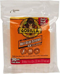 Gorilla Glue - 0.43" Diam, 4" Long, Clear, Hot Melt, Low Melt Glue Stick - Strong Tooling