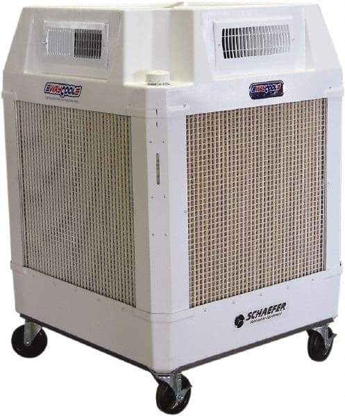 Schaefer Ventilation Equipment - 24 Gal Capacity, 1 hp, 2,460 & 1,660 CFM Evaporative Cooler - 13.7 Amp Rating, 115 Volts, 2 Speed - Strong Tooling