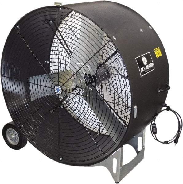 Schaefer Ventilation Equipment - 36" Blade, 1/2 hp, 7,700 & 11,000 CFM, Industrial Circulation Fan - Portable with Wheels, 1 Speed - Strong Tooling