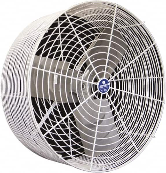 Schaefer Ventilation Equipment - 24" Blade, 1/2 hp, 7,000 CFM, Industrial Circulation Fan - Ceiling Mount, 1 Speed - Strong Tooling